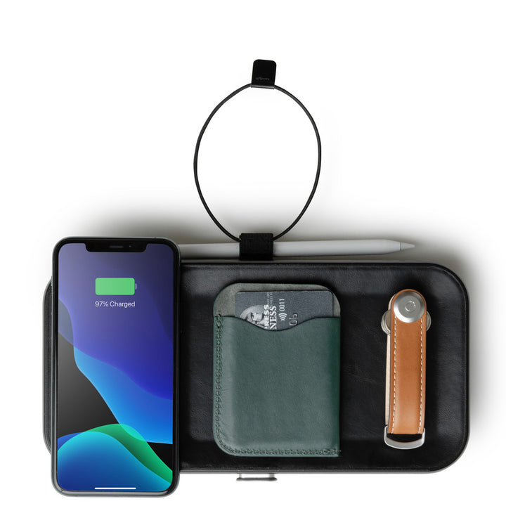 orbitkey nest with phone wallet and keys attached