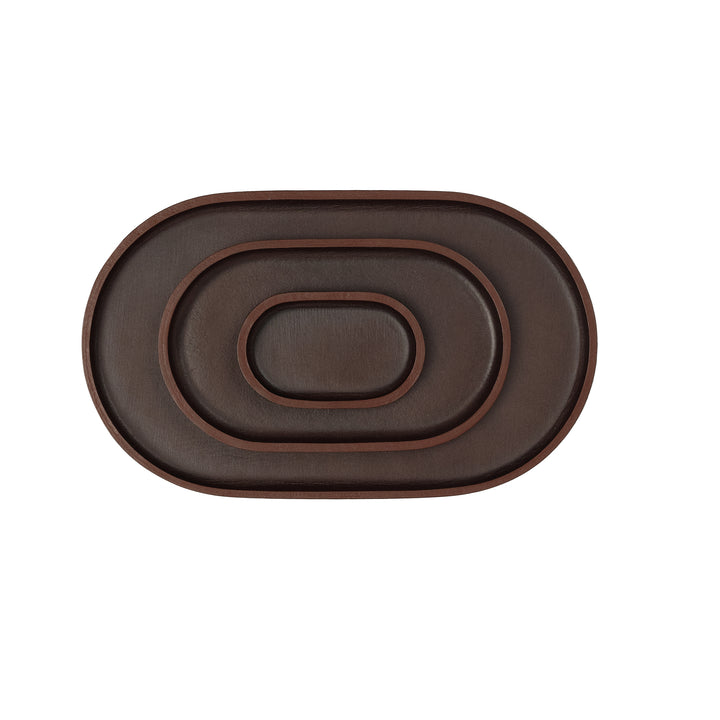 dark brown plato organiser trays on white background